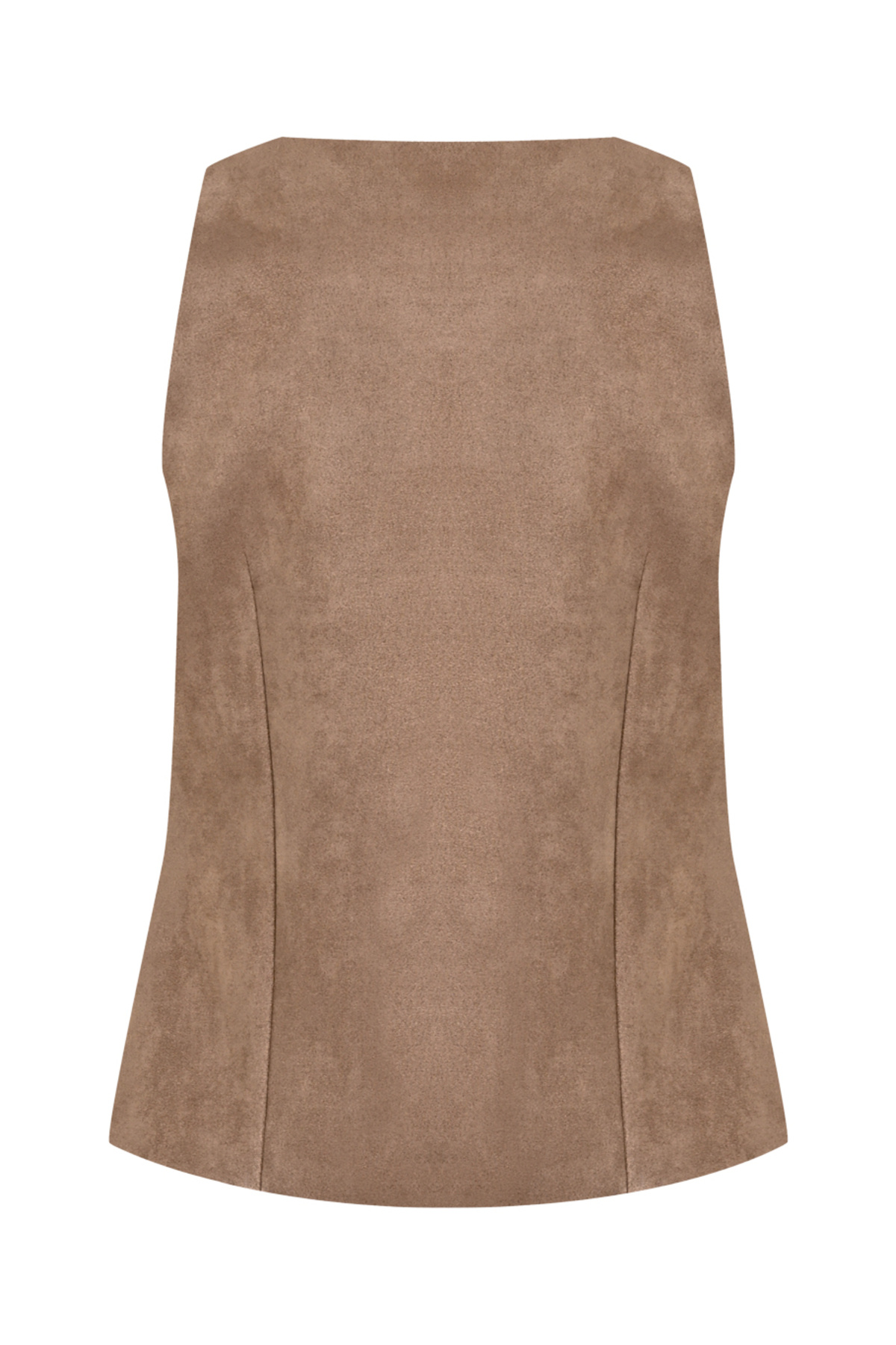 Whenever Company-Mink Elegance Scuba Suede Fit Front Buttoned Vest 2