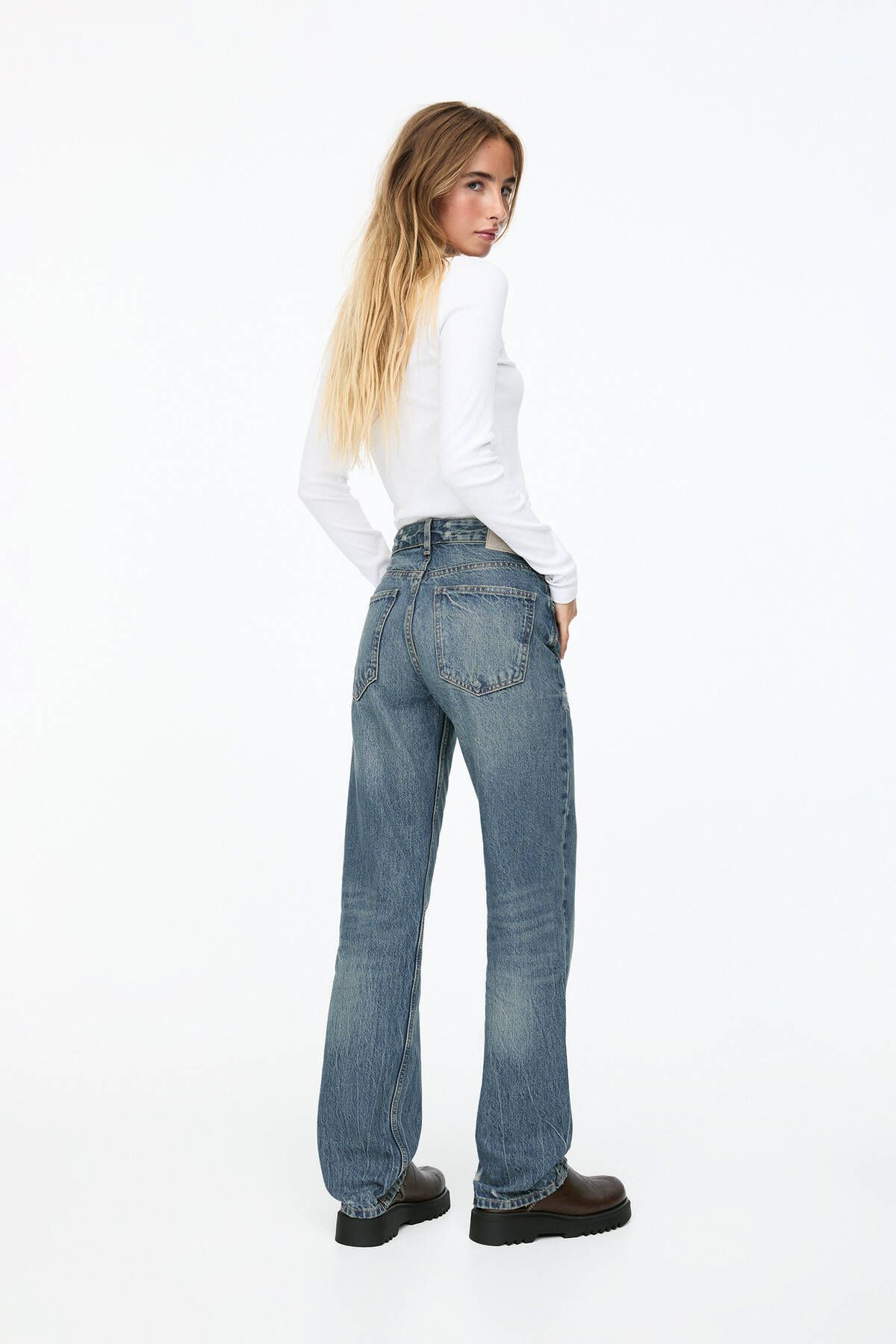 Pull & Bear-Mid-waist straight-leg jeans 3