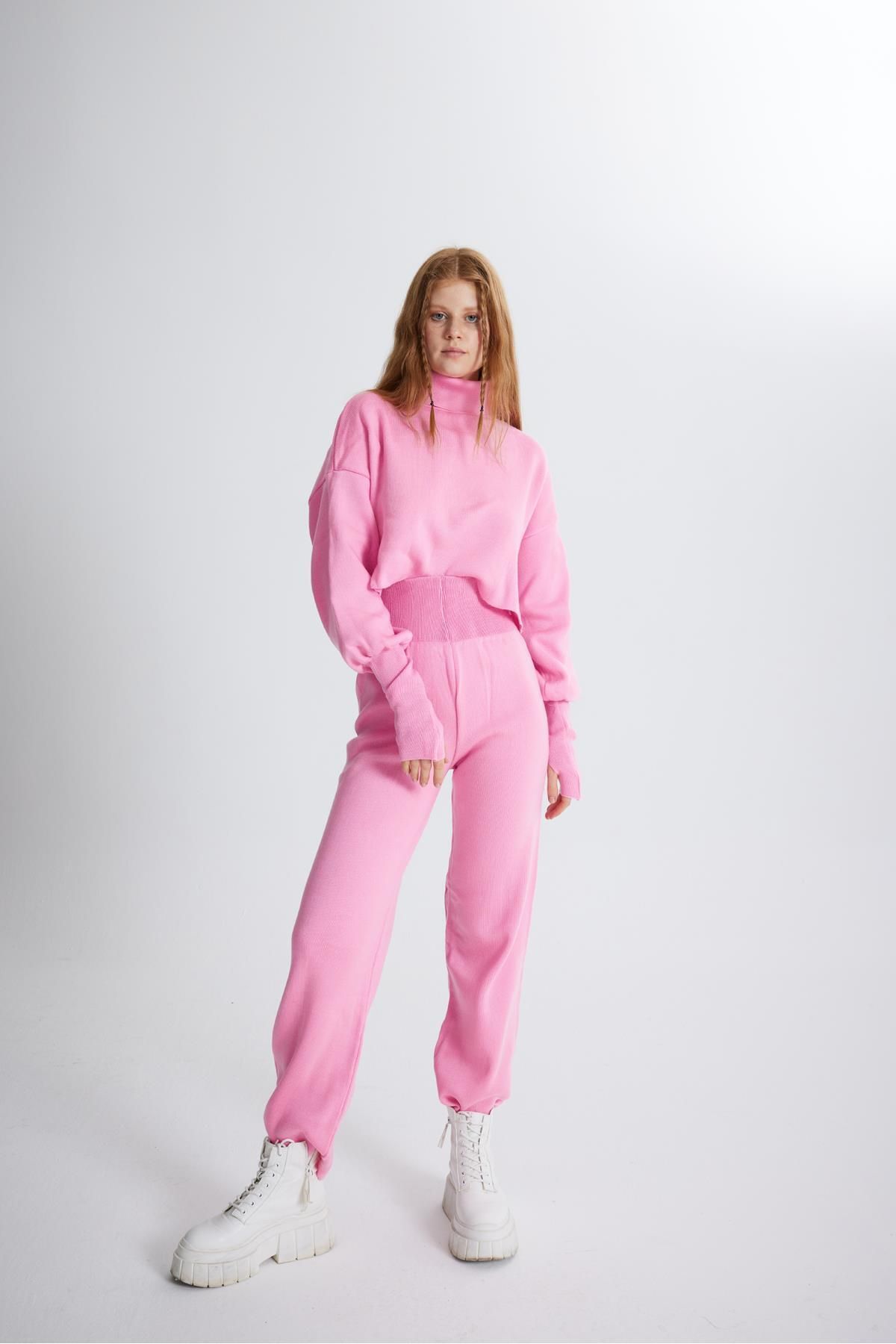 HOLLY LOLLY-Bottom Top Knitwear Thinky Suit Pink 3