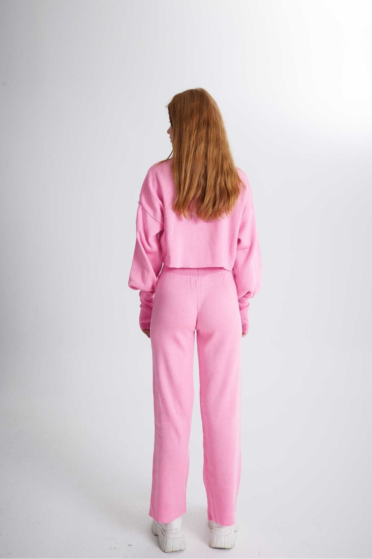 HOLLY LOLLY-Bottom Top Knitwear Thinky Suit Pink 5