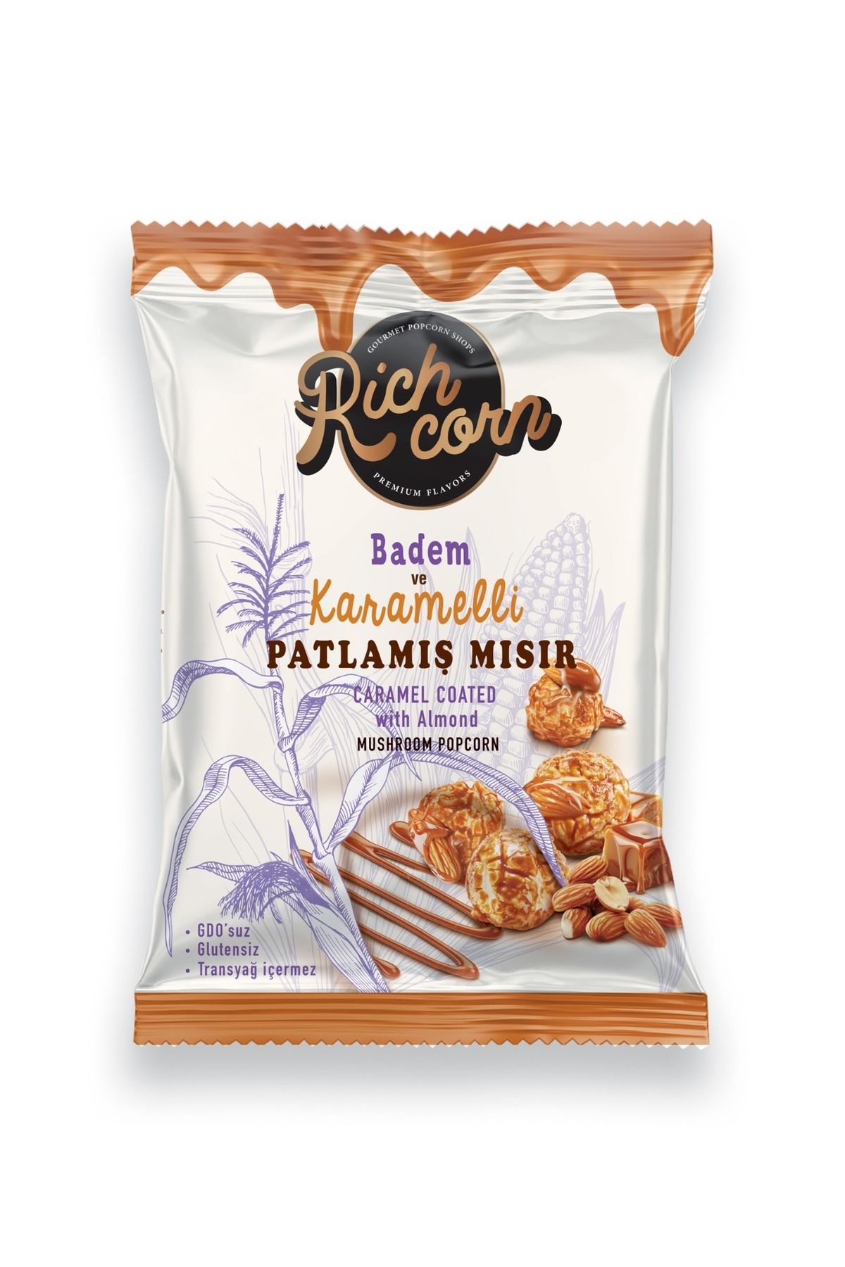 Rich Corn Richcorn Gurme Patlamış Mısır- Badem & Karamelli Popcorn 50 g