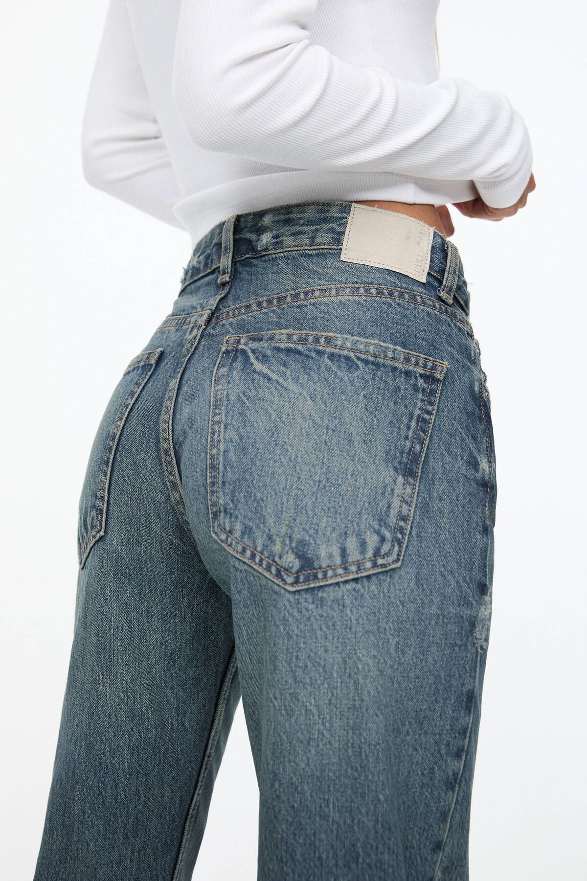 Pull & Bear-Mid-waist straight-leg jeans 6