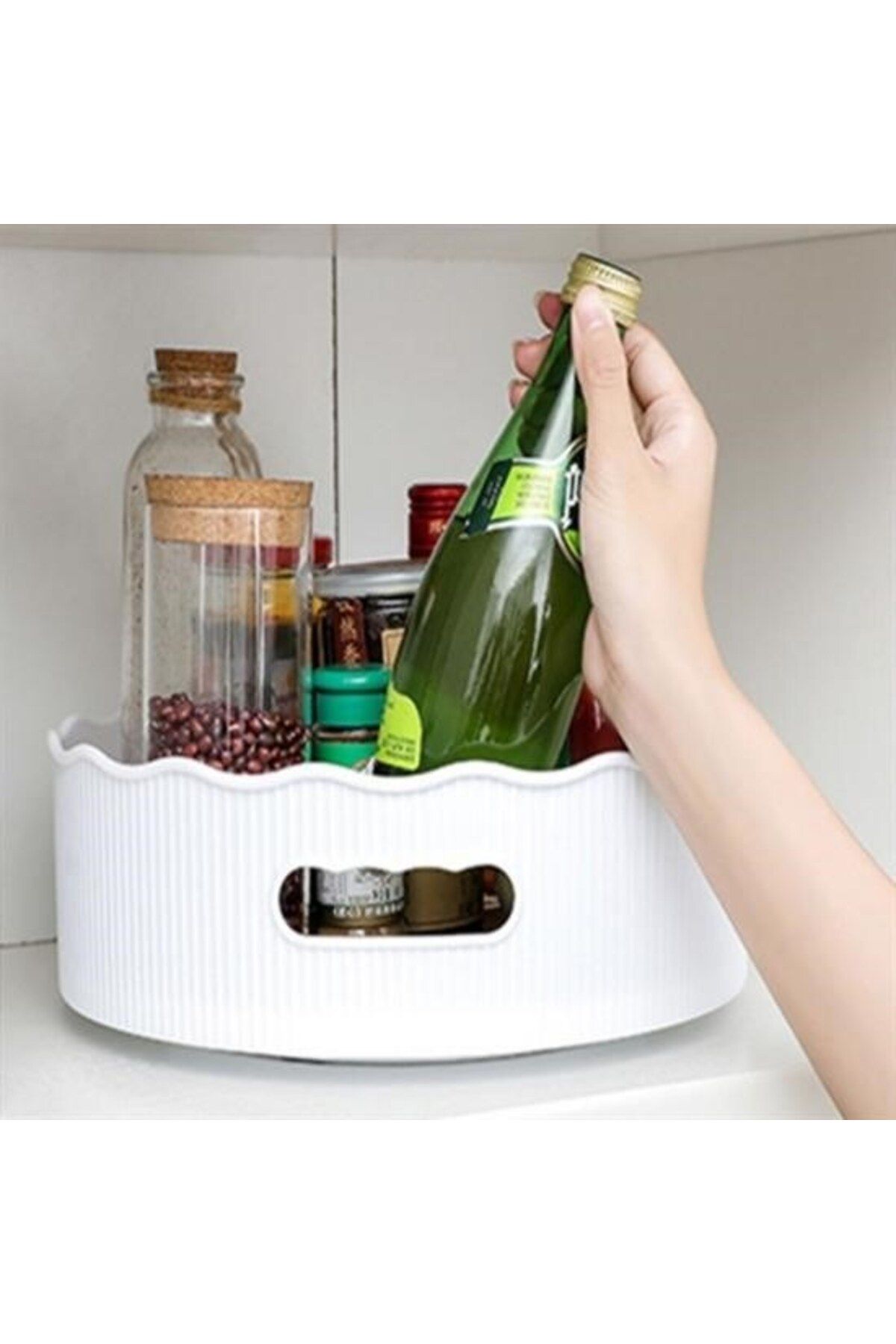 Buffer-®   Round Tray Form Presentation and Service Organizer Table with 360 Degree Rotation Mechanism 8