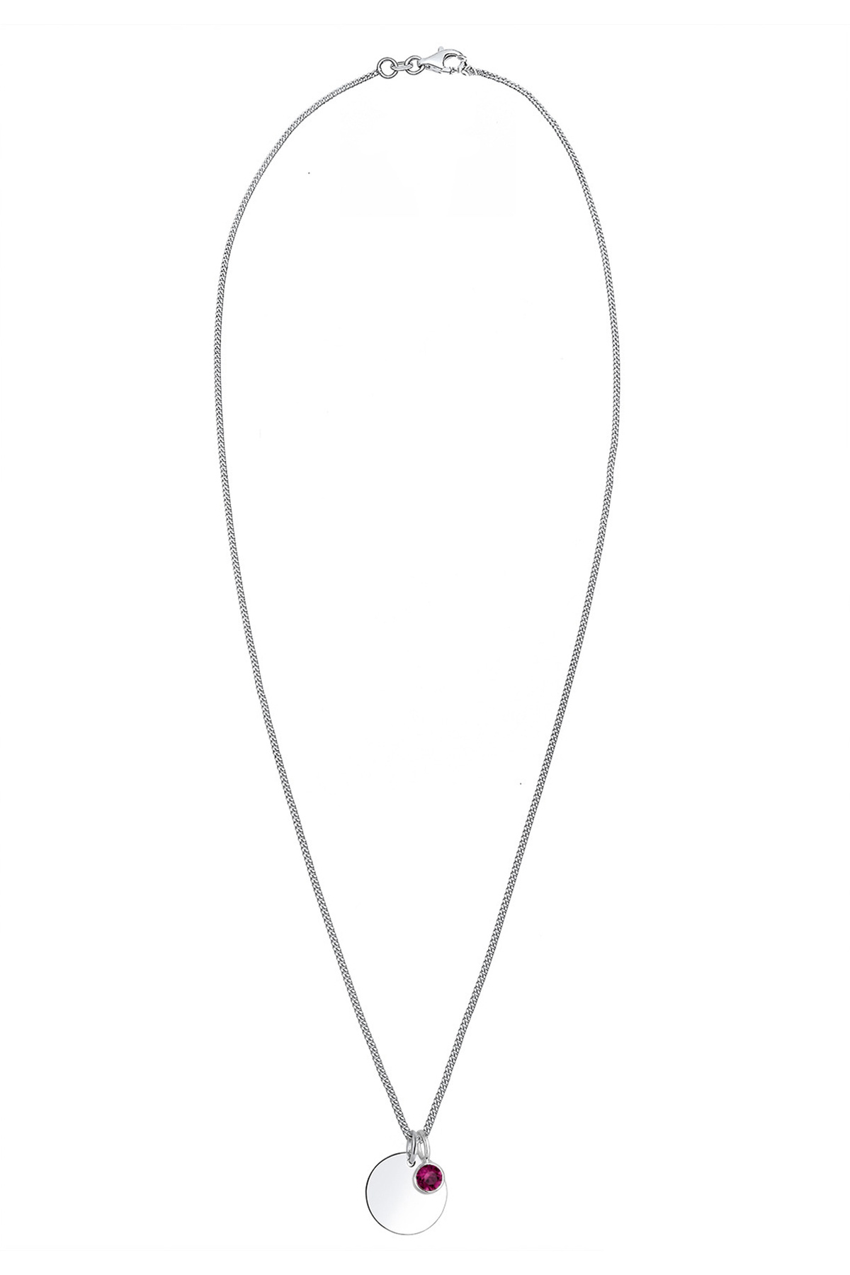 ELLI-Halskette Damen Plättchen Geburtsstein April Anhänger mit Kristall in 925 Sterling Silber 3