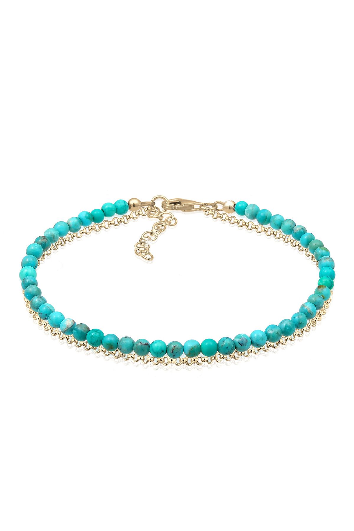 ELLI-Armband Damen Layer Howlith Edelstein Perlen Boho in 925 Sterling Silber vergoldet 1