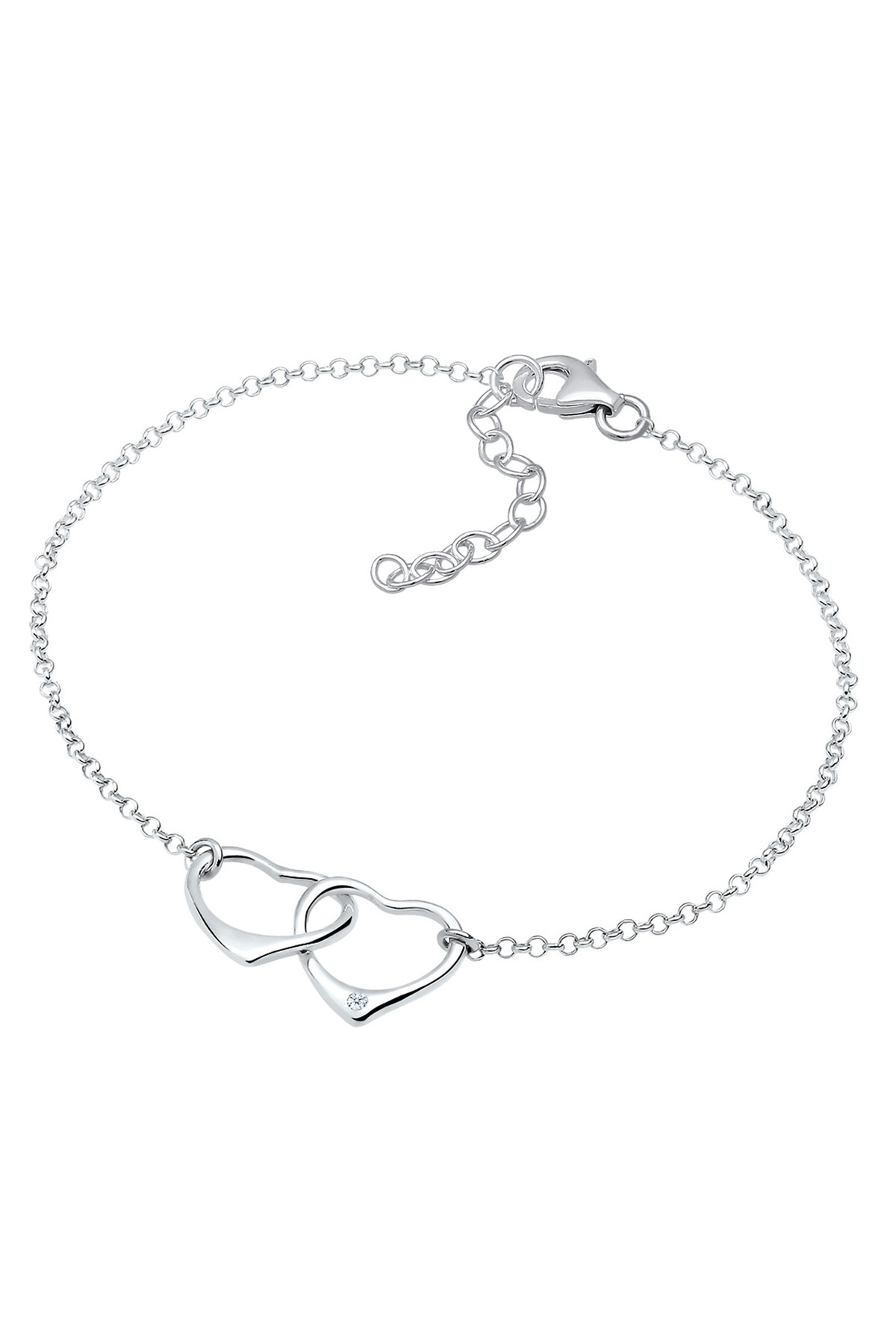 ELLI-Armband Damen Herz Intertwined Love mit Diamant (0,015 ct.) in 925 Sterling Silber 2