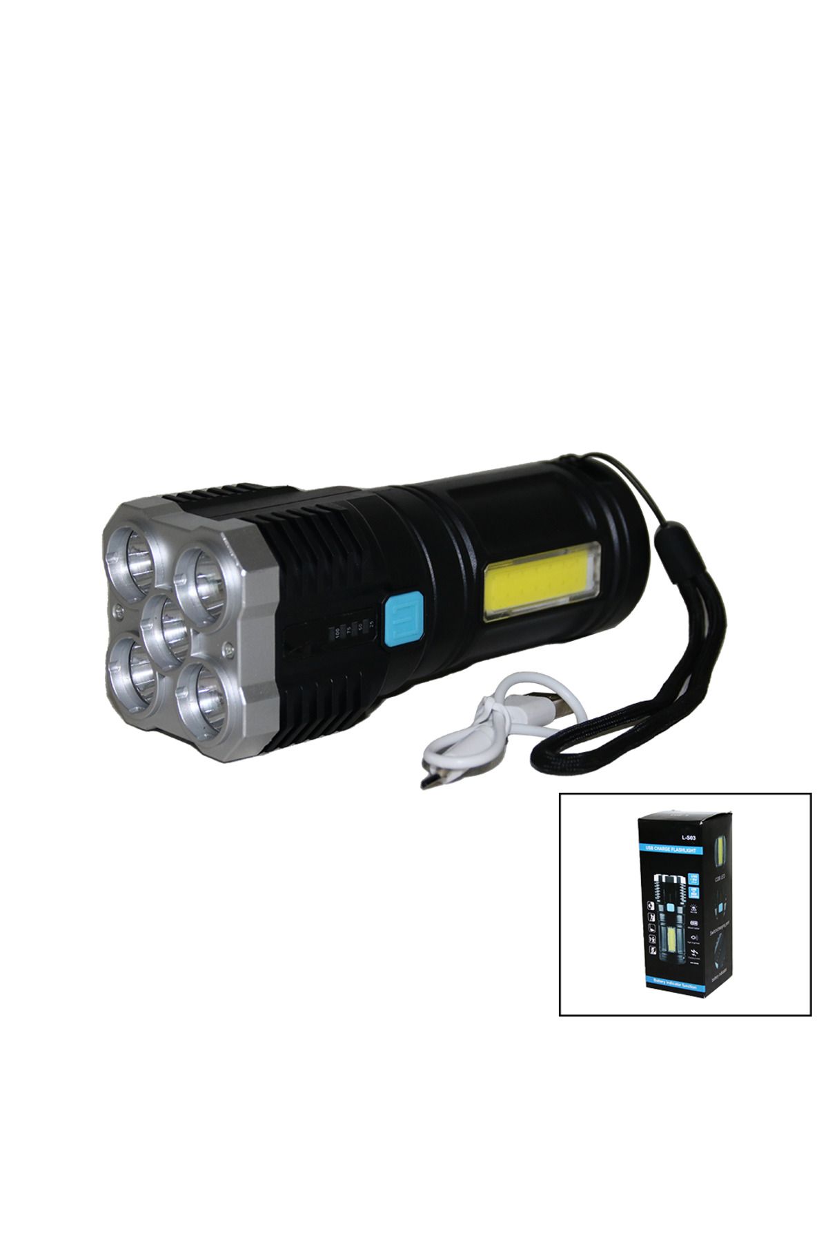 ZORROKİN 5IN1 + COB LED USB ŞARJLI EL FENERİ (4767) - ECK5104-2745