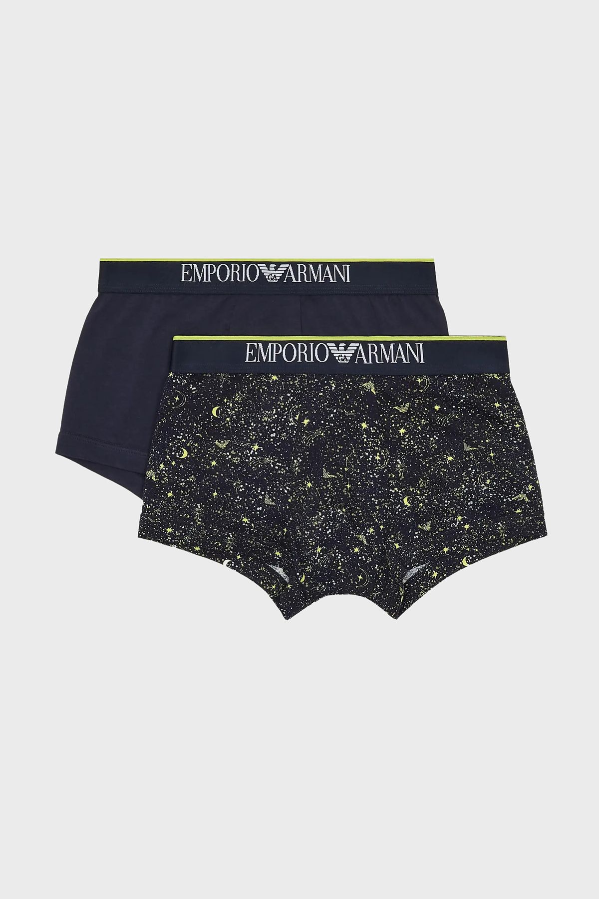 Emporio Armani-Men's Cotton Logo Rubber Waist Boxers - 2 Pack Boxer 1112104   F5967 4336 1