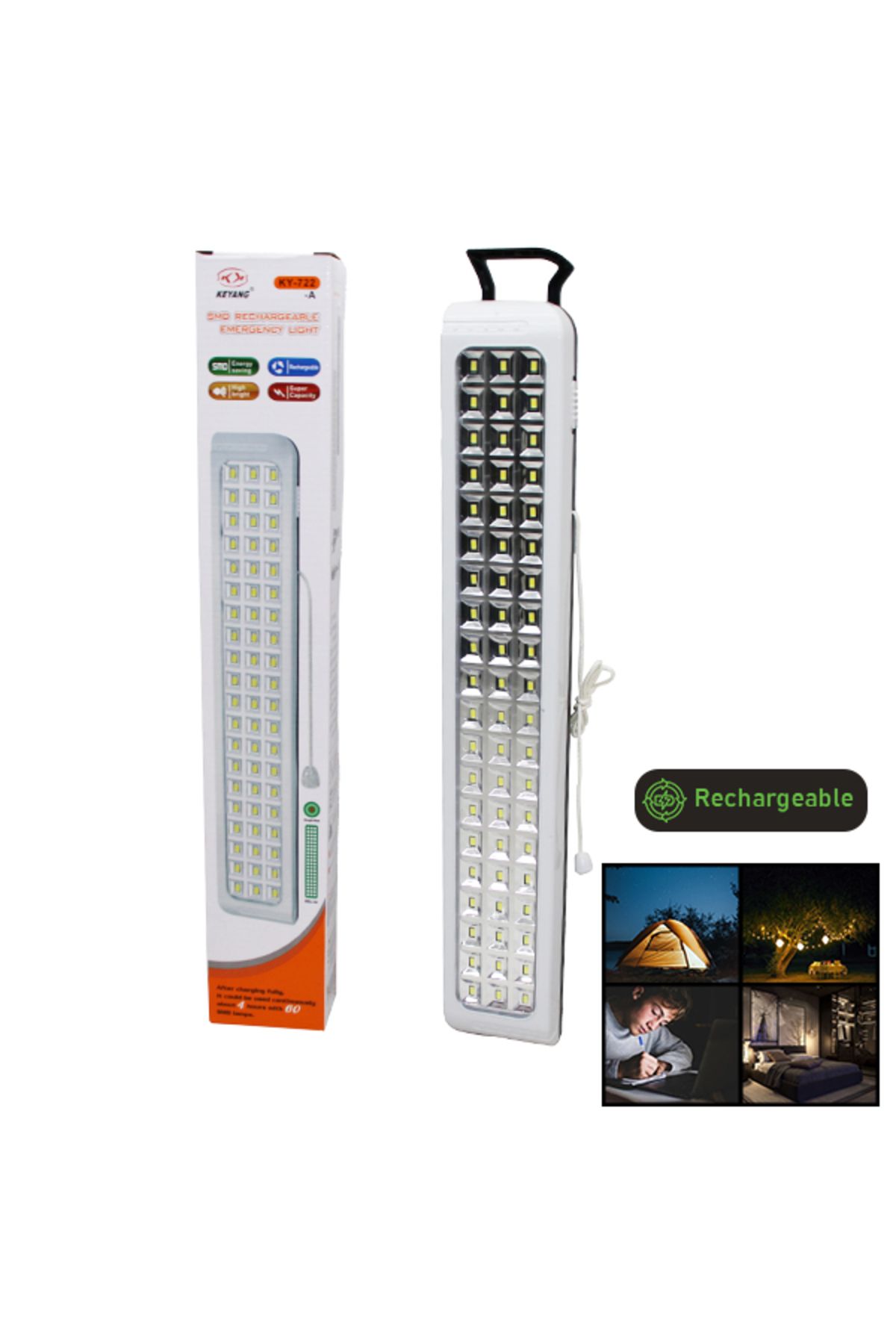 ZORROKİN 60 SMD LED ŞARJLI IŞILDAK FENER - EMERGENCY LIGHT (4767) - ECK4312-9624