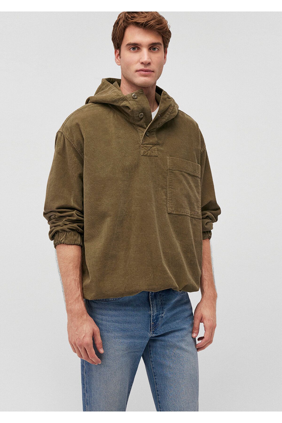 Mavi-Khaki Hooded Oversize Sweatshirt - 0211215 -88487 2