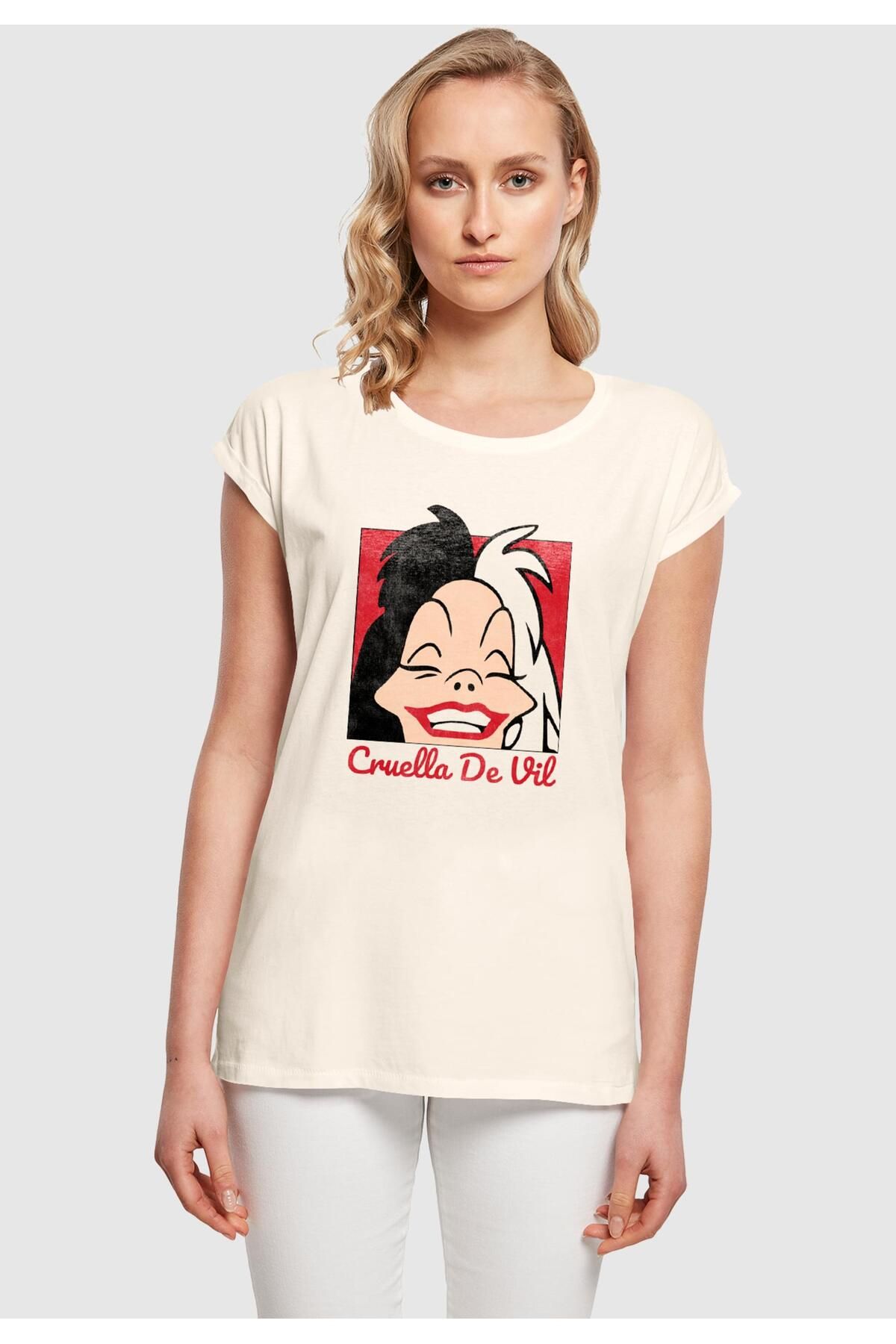 ABSOLUTE CULT-Damen 101 Dalmations - Cruella De Vil Kopf T-Shirt 3