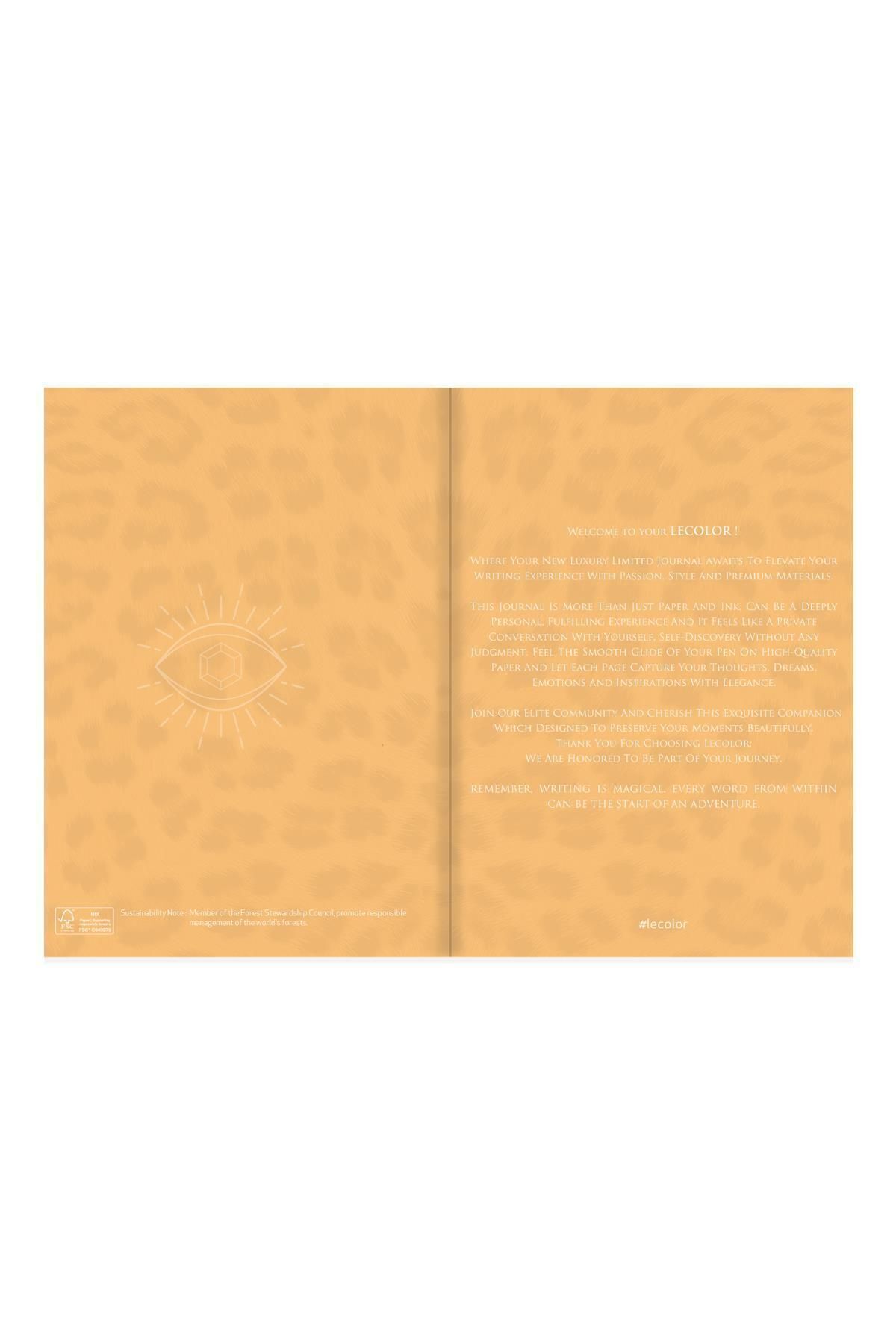 Le Color-دفتر ملاحظات عادي من الكتان بنمط الفهد مقاس 17x24 4