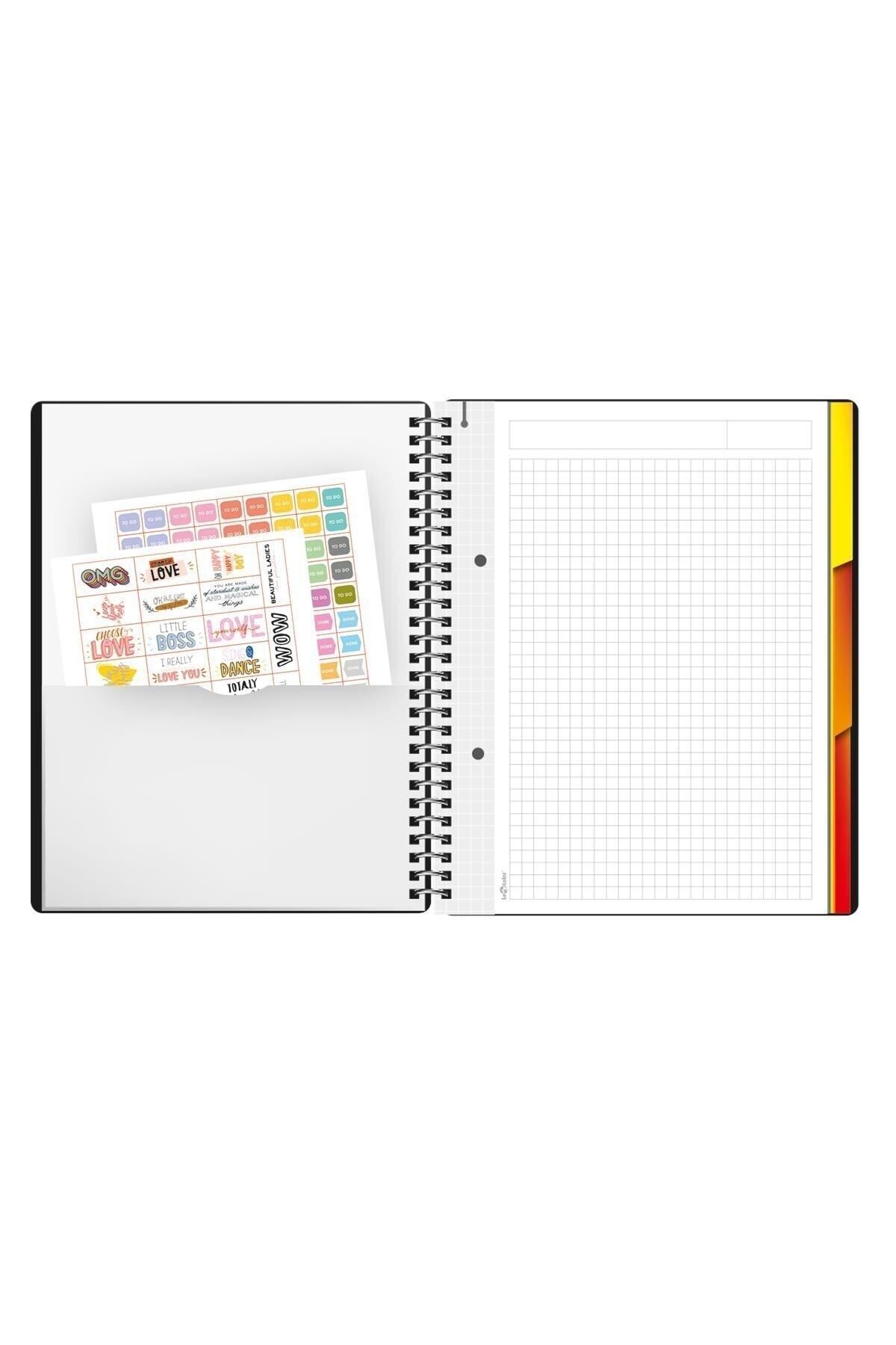 Le Color-Elegance A4 Notebook Checked 160 Pages Spiral 3