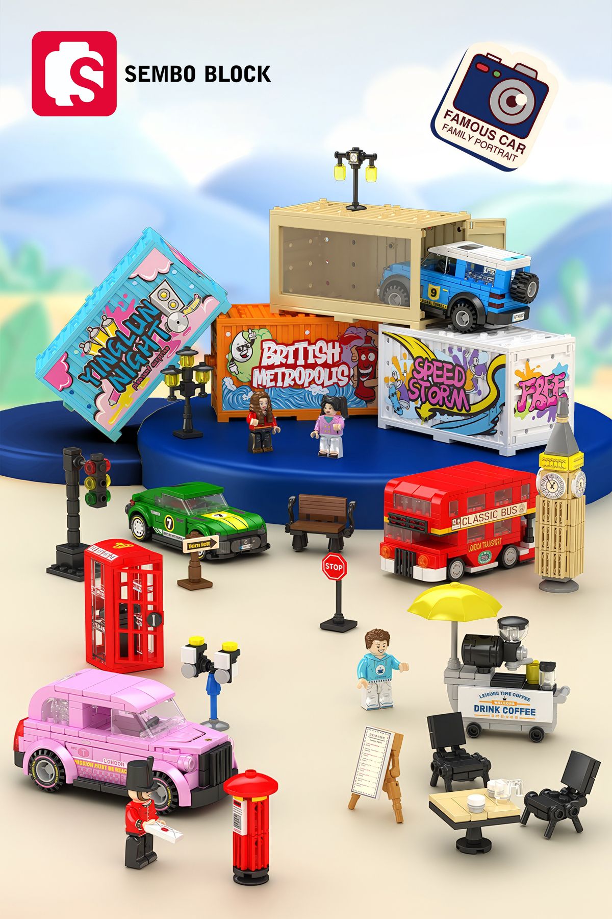 Sembo Block-كشك هاتف لندن - 257 قطعة من مكعبات البناء المتوافقة مع Lego ( 714512 ) 5