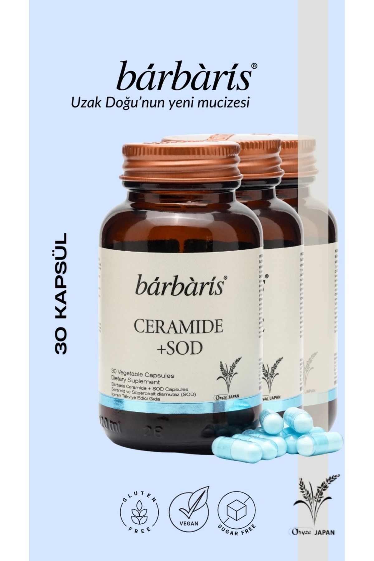 Barbaris BARBARİS CERAMIDE+SOD 30 CAPSULES*3 PAKET