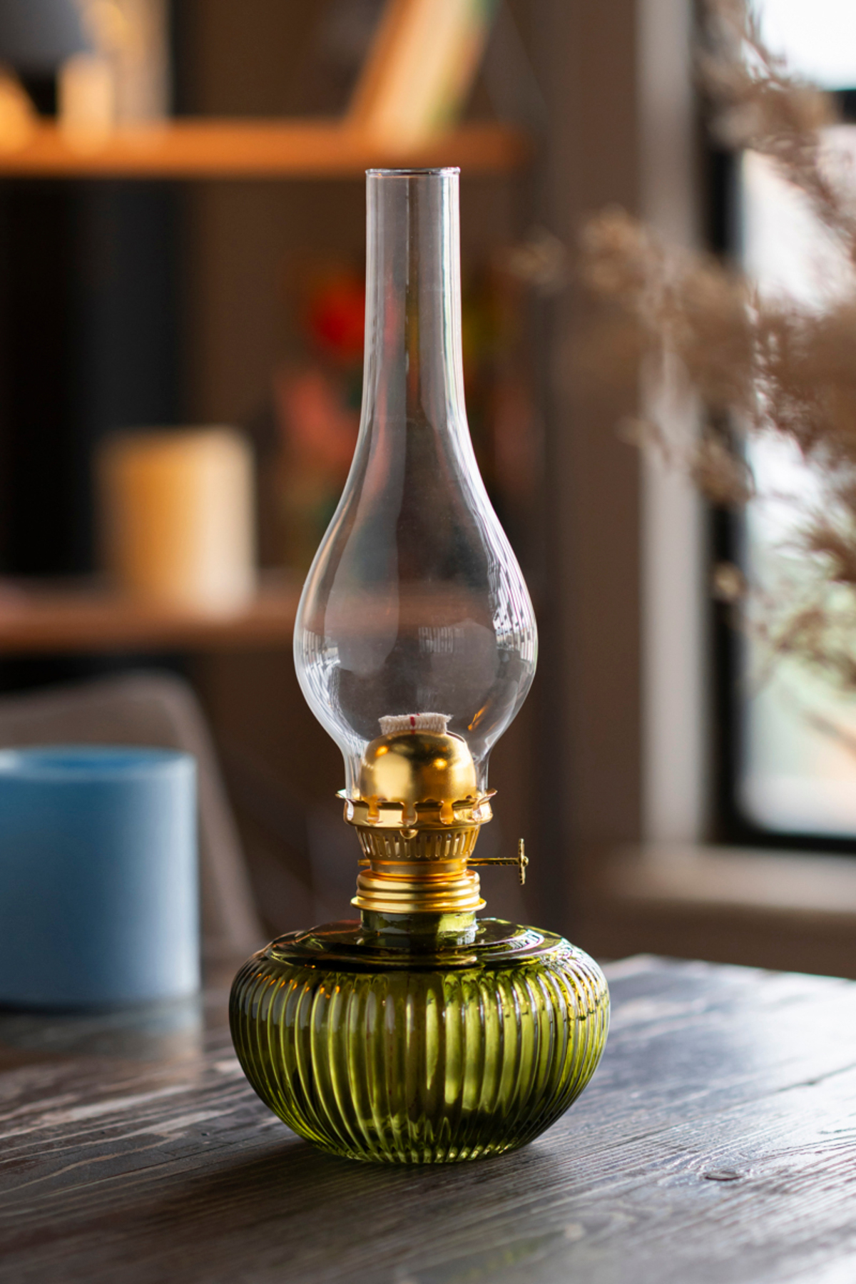 Striped Gas Lamp No: 14 Green
