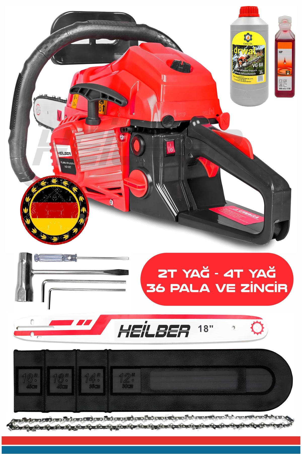 HEİLBER ALMAN 25HP /H 36'' 45CM ZİNCİRLİ BENZİNLİ TESTERE , RED ODUN KESME BIÇKI HIZAR KESME ORMAN MAKİNESİ