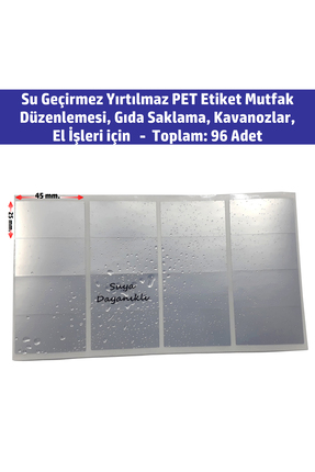 DİJİTAL BARKOD Su Geçirmez Yırtılmaz PET Etiket Mutfak Düzenlemesi, Gıda Sakl...