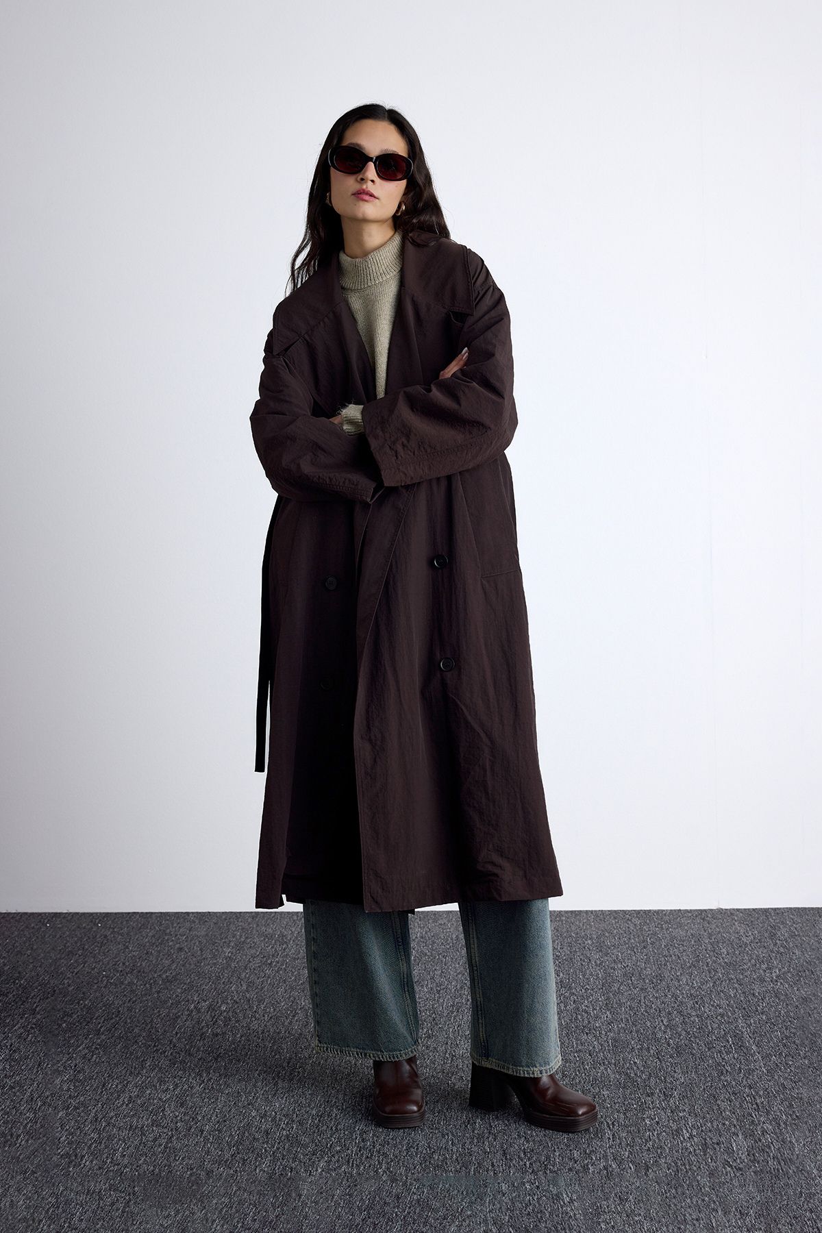 Manuka-Jude Oversize Trench Coat - Bitter Brown 7