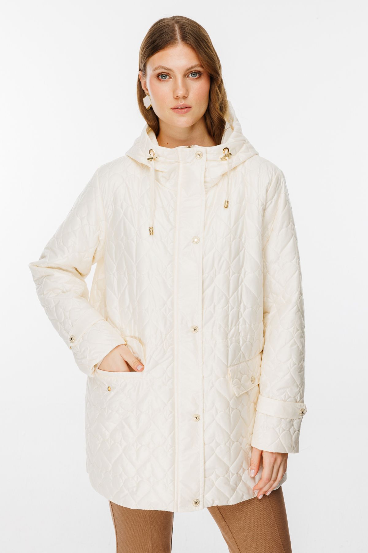 Ekol-Quilted Coat with Cover Pockets 1