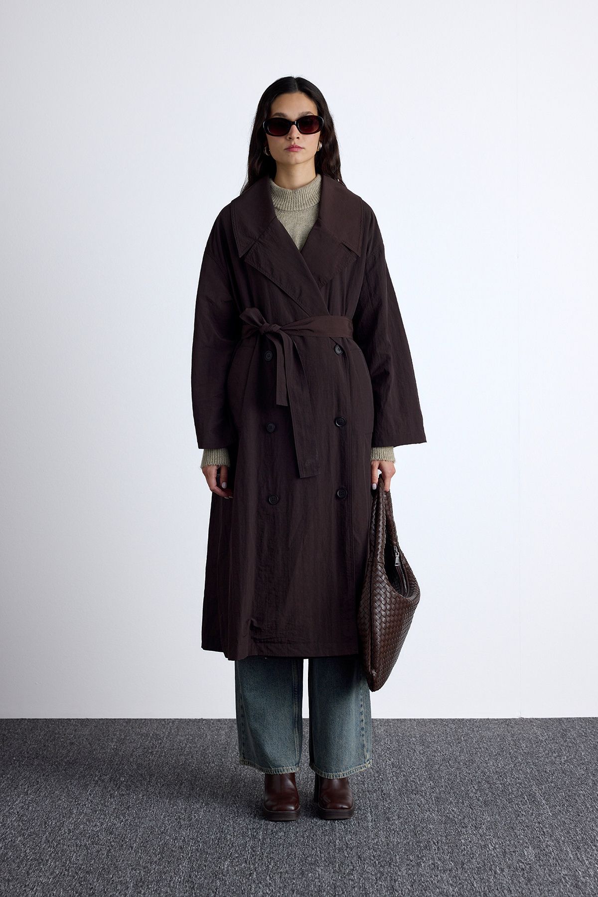 Manuka-Jude Oversize Trench Coat - Bitter Brown 8