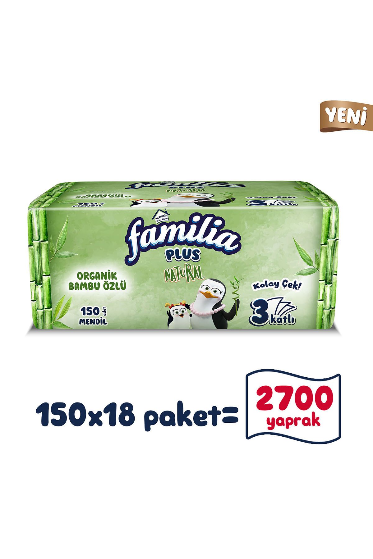 Familia Plus Natural Çek Al Mendil 150li (18 PAKET X 150 YAPRAK)