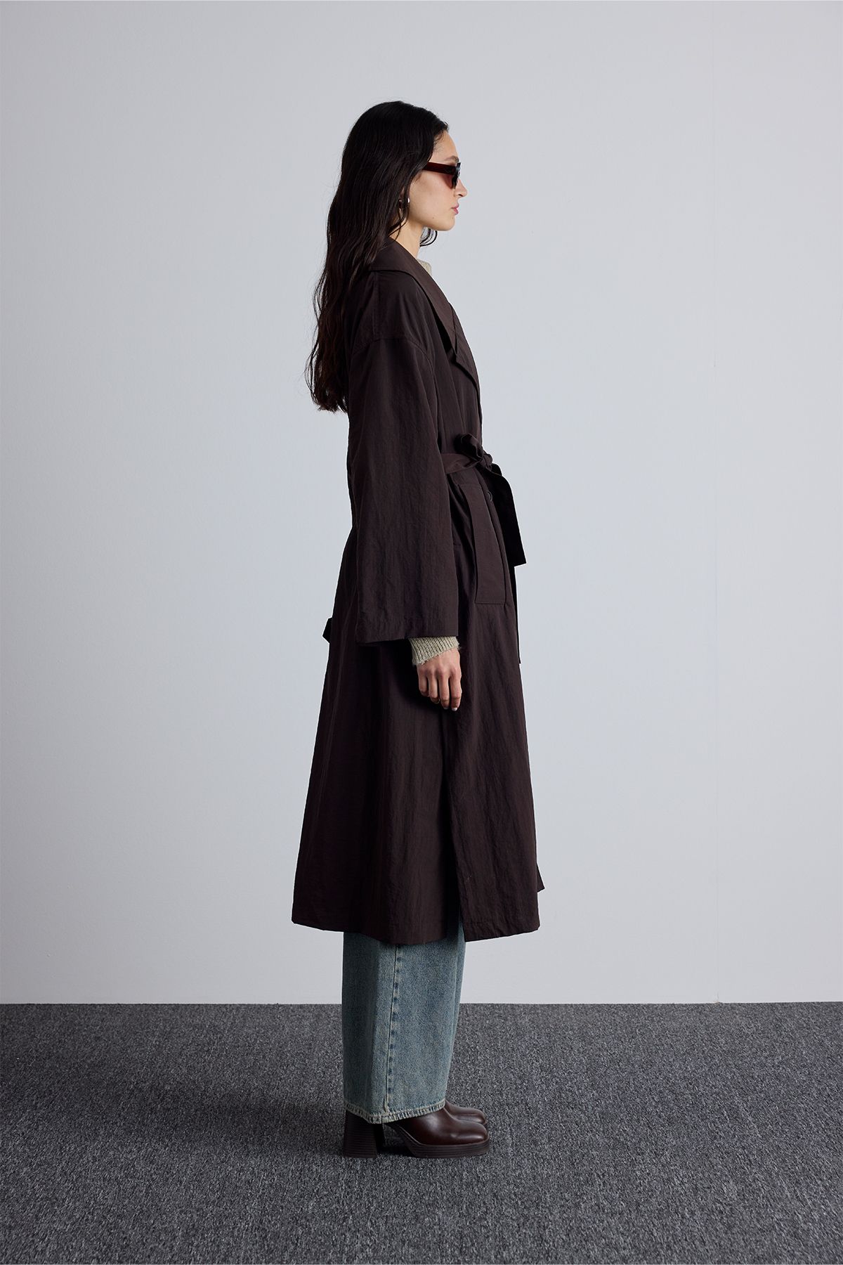 Manuka-Jude Oversize Trench Coat - Bitter Brown 5