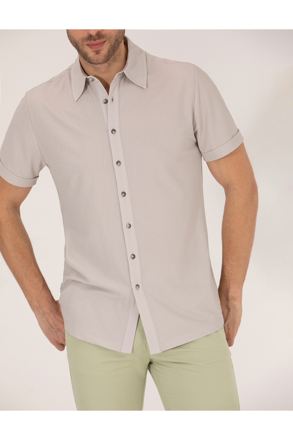 پیراهن مردانه راسته آستین کوتاه | پیر کاردین Pierre Cardin 867509 - تصویر 6
