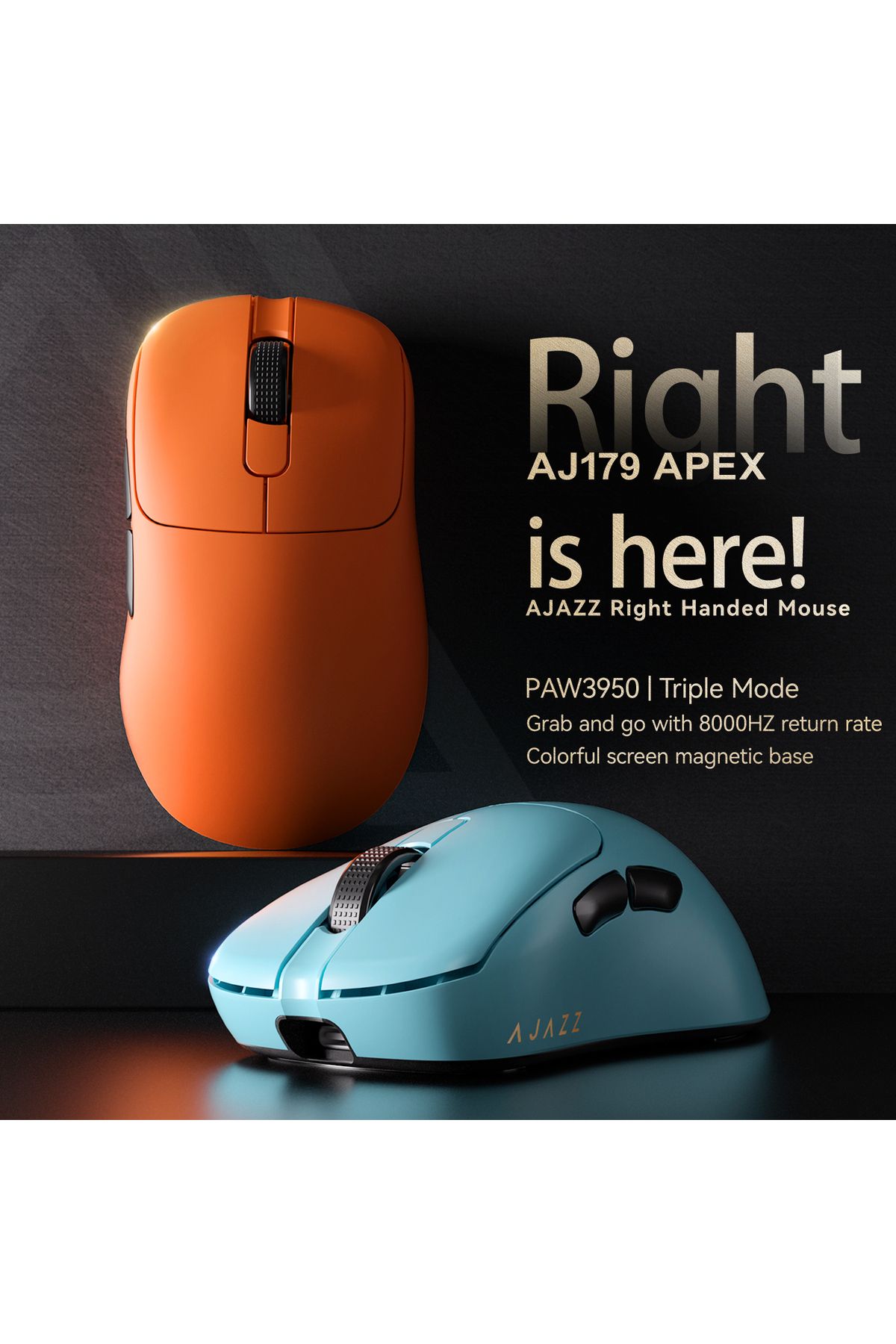 Smith Aj-179 Apex 42000 DPI Manyetik -TFT Ekranlı Mouse-PAW 3950 Sensör-8K Dongle Gaming Oyuncu Mouse