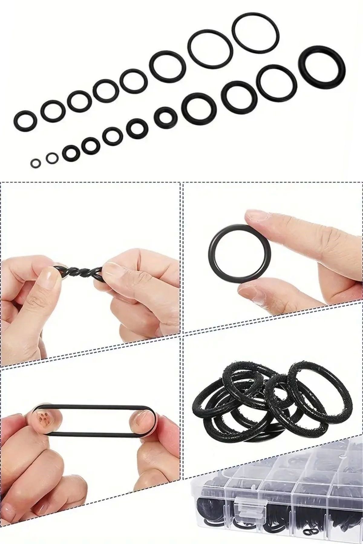 Barkdiss-Buffer ®   225 Pieces Rubber Seal Kit, O Ring Set with Self-Storage Box 8