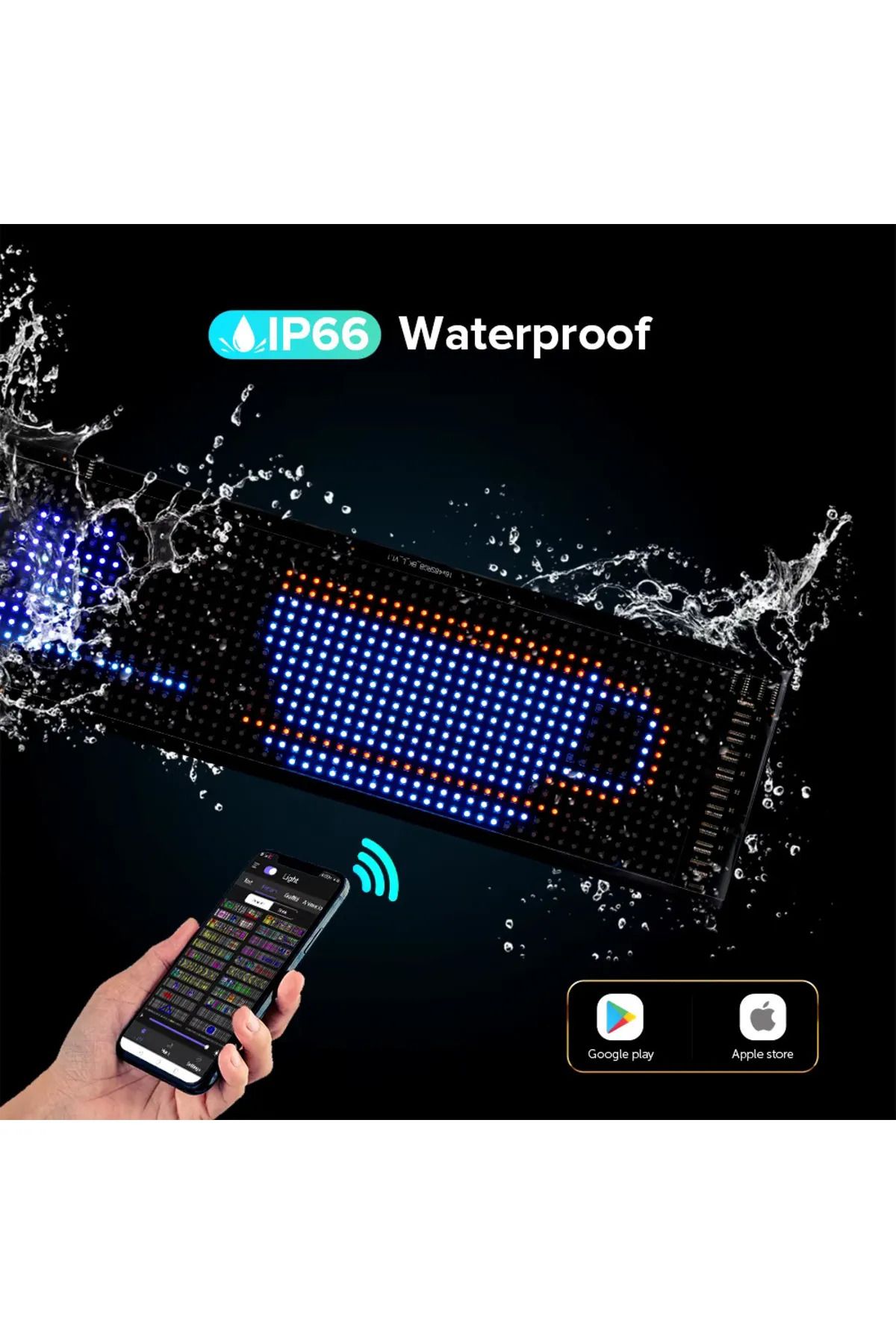 MATECHNO-Rgb Led Matrix Panel - App Control Controlled, Workplace Automobile Truck Sticking Screen 4