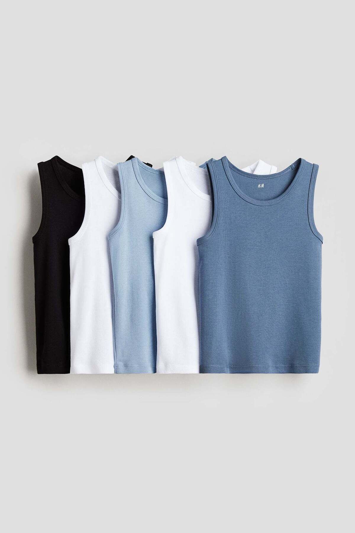 H&M-5-pack cotton vest tops 1