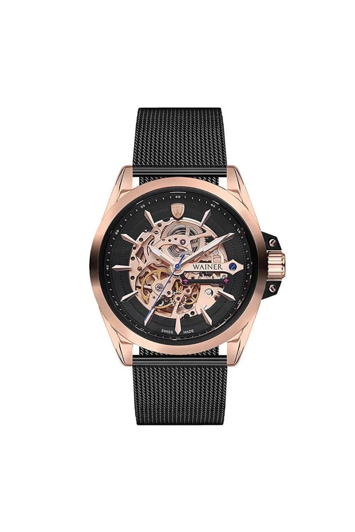 Wainer-Wa.25687-A Automatic Swiss Made Wicker Grey 46 mm Men's Wrist Watch 1