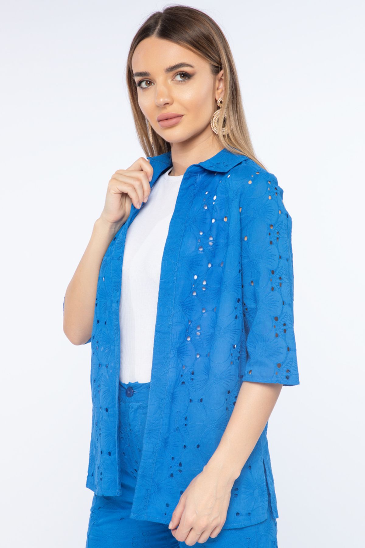 RİNA-Dopamine Chic Cardigan Blue 2