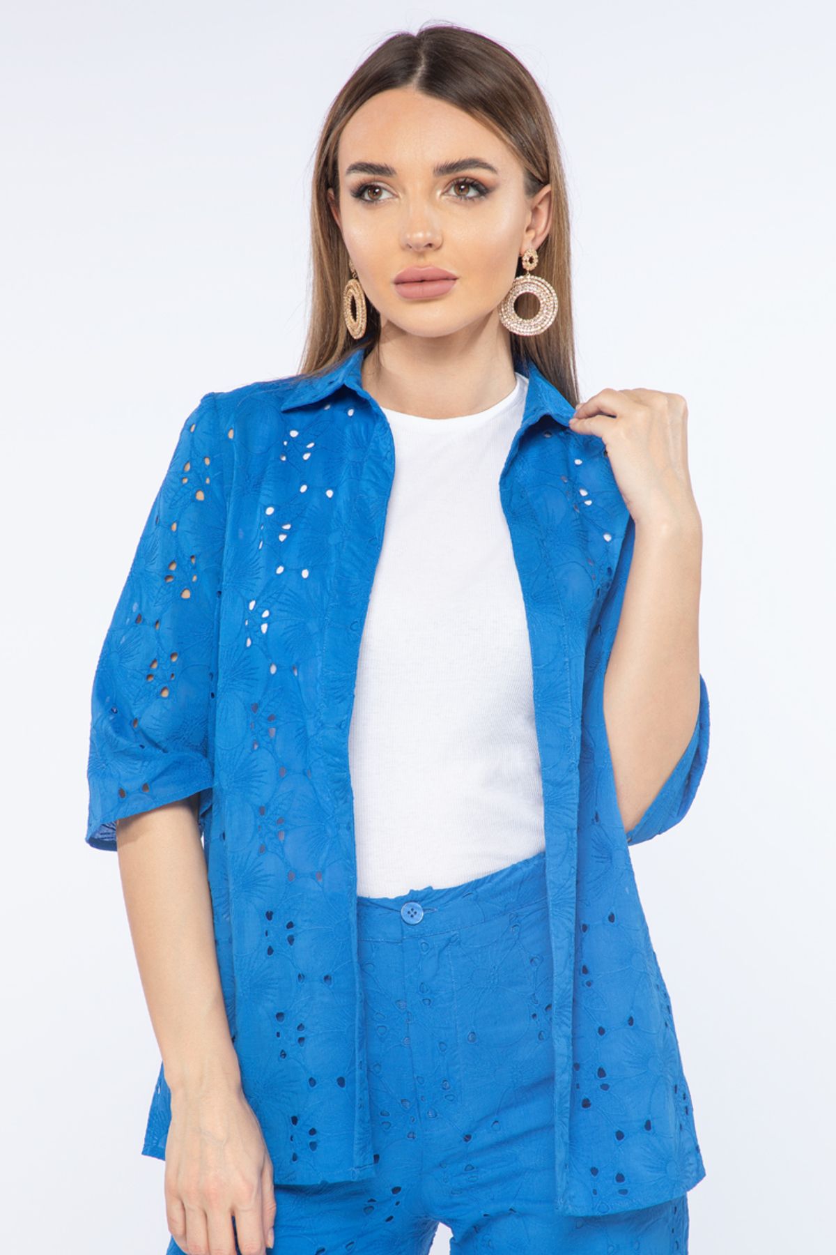 RİNA-Dopamine Chic Cardigan Blue 1