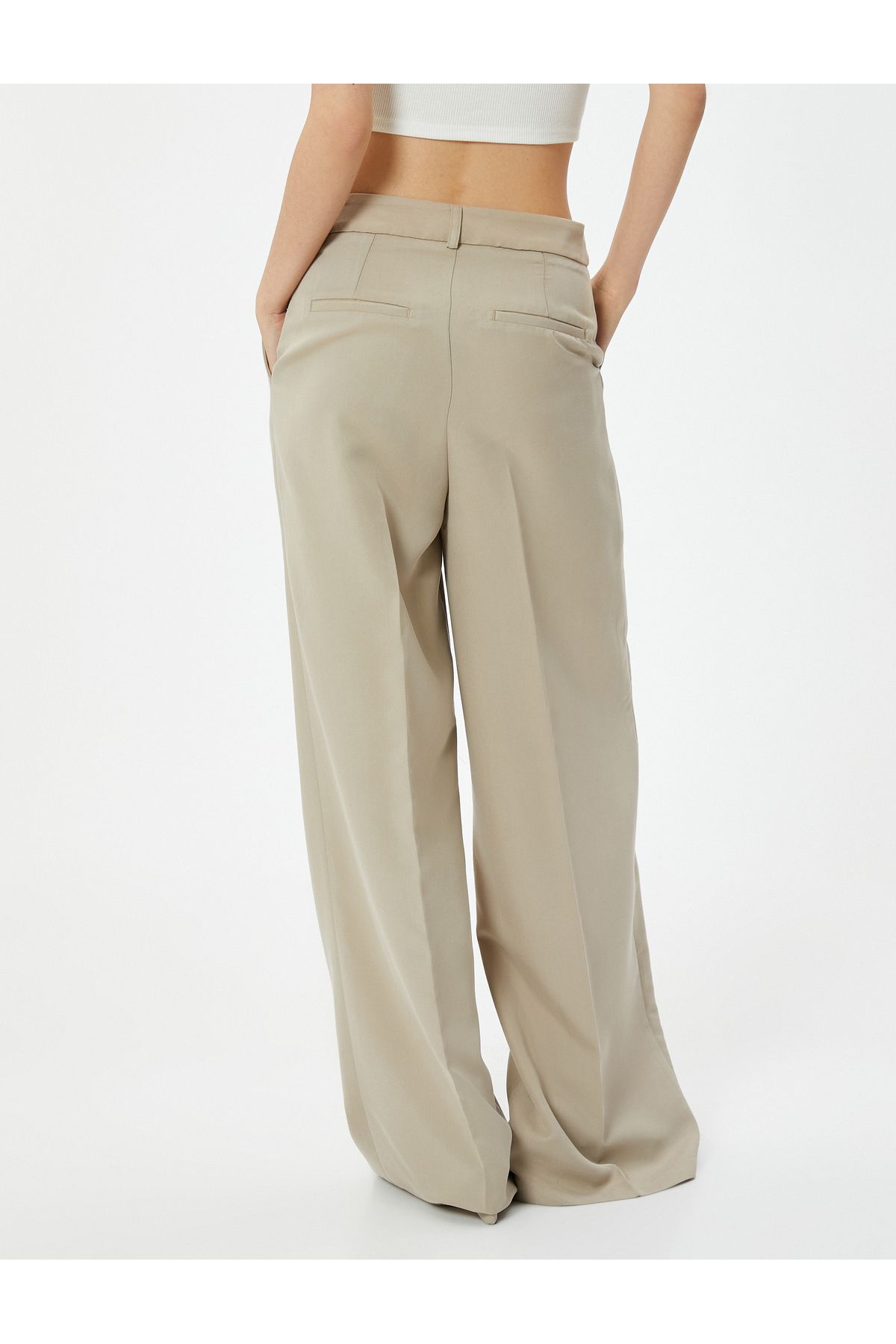 Koton-Pleated Trousers with Button Detail and Pockets 4