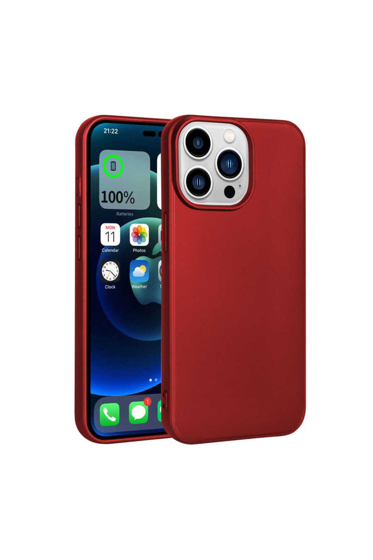 Apple iPhone 14 Pro Case Flexible and Durable Premium Silicone Cover - Red