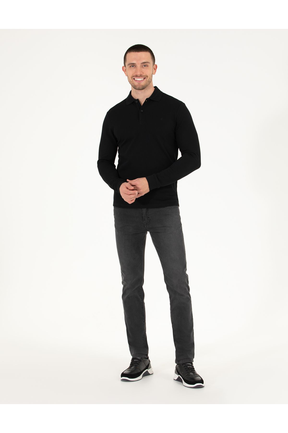 Pierre Cardin-Black Slim Fit Basic Sweatshirt 50276035 -Vr046 4