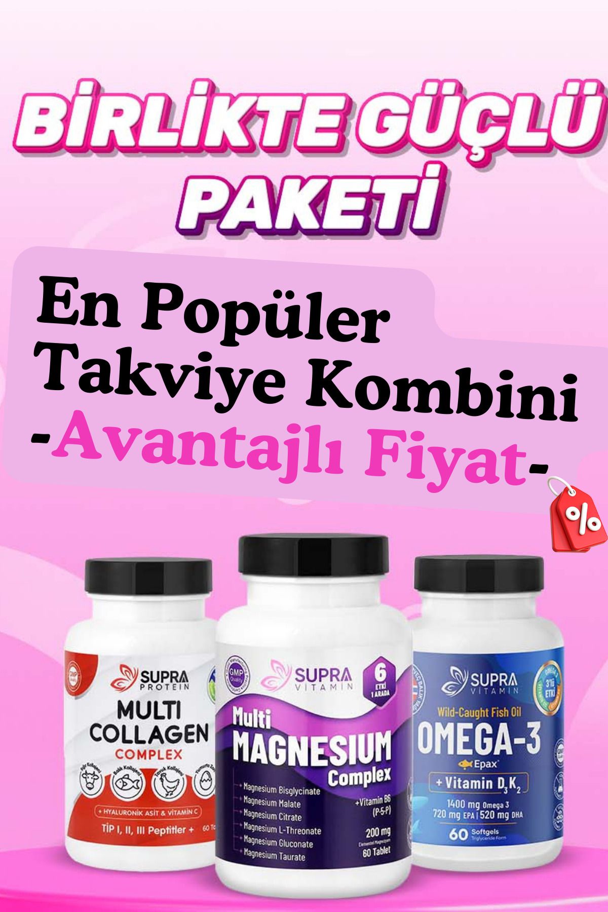 Supra Protein Birlikte Güçlü Paketi Avantajlı 3'lü Set