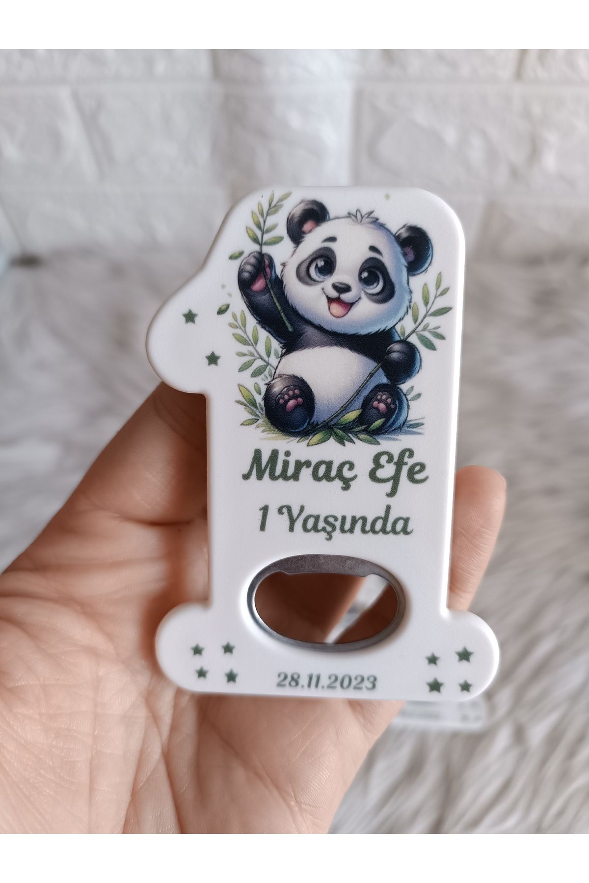 Doğrukan Hediyelik 50 adet panda konsept 1 rakam açacak magnet yenidoğan doğum günü mevlüt hediyelikleri