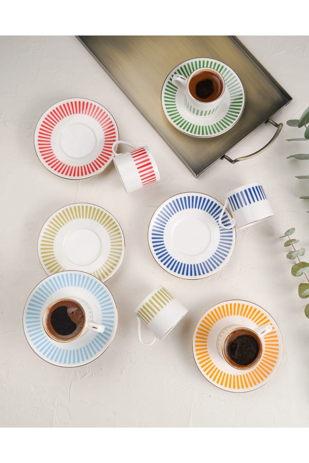 PORSER-Alya Mix Coffee Cup Set 80Cc 6 People 12 Pieces 1