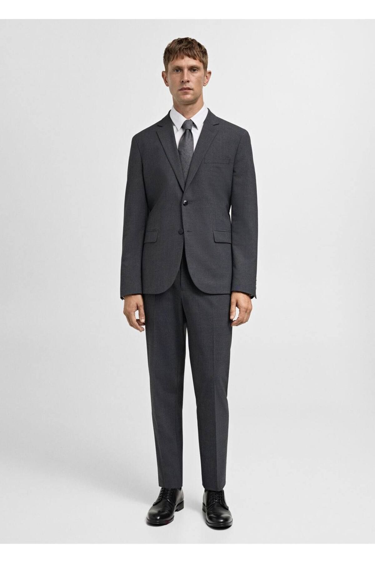 MANGO Man-Pantaloni din țesătură elastică super slim fit 2