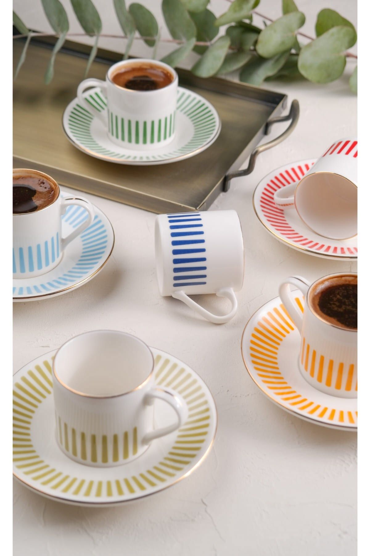 PORSER-Alya Mix Coffee Cup Set 80Cc 6 People 12 Pieces 2