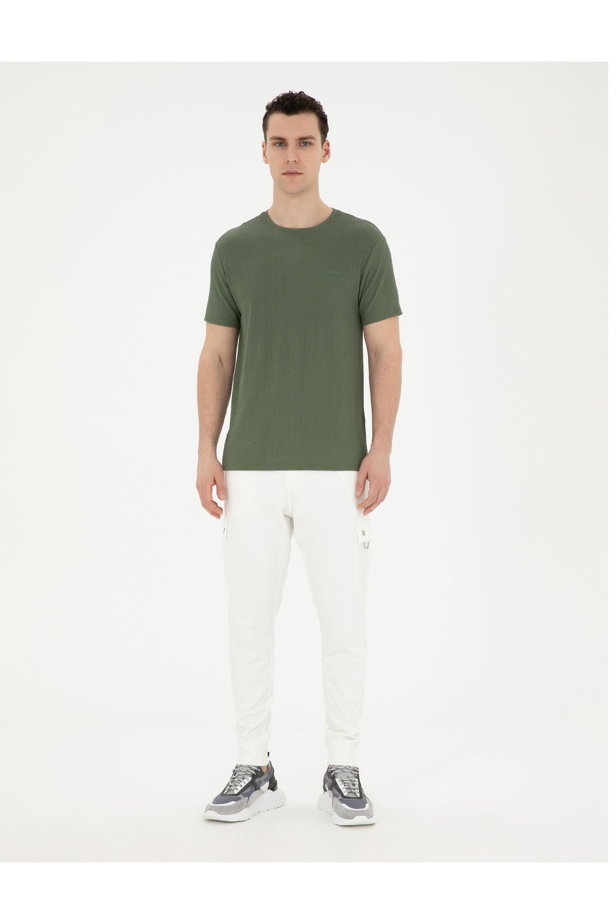 شلوار گرمکن Ecru Carrot Fit 50285402-VR019 Pierre Cardin