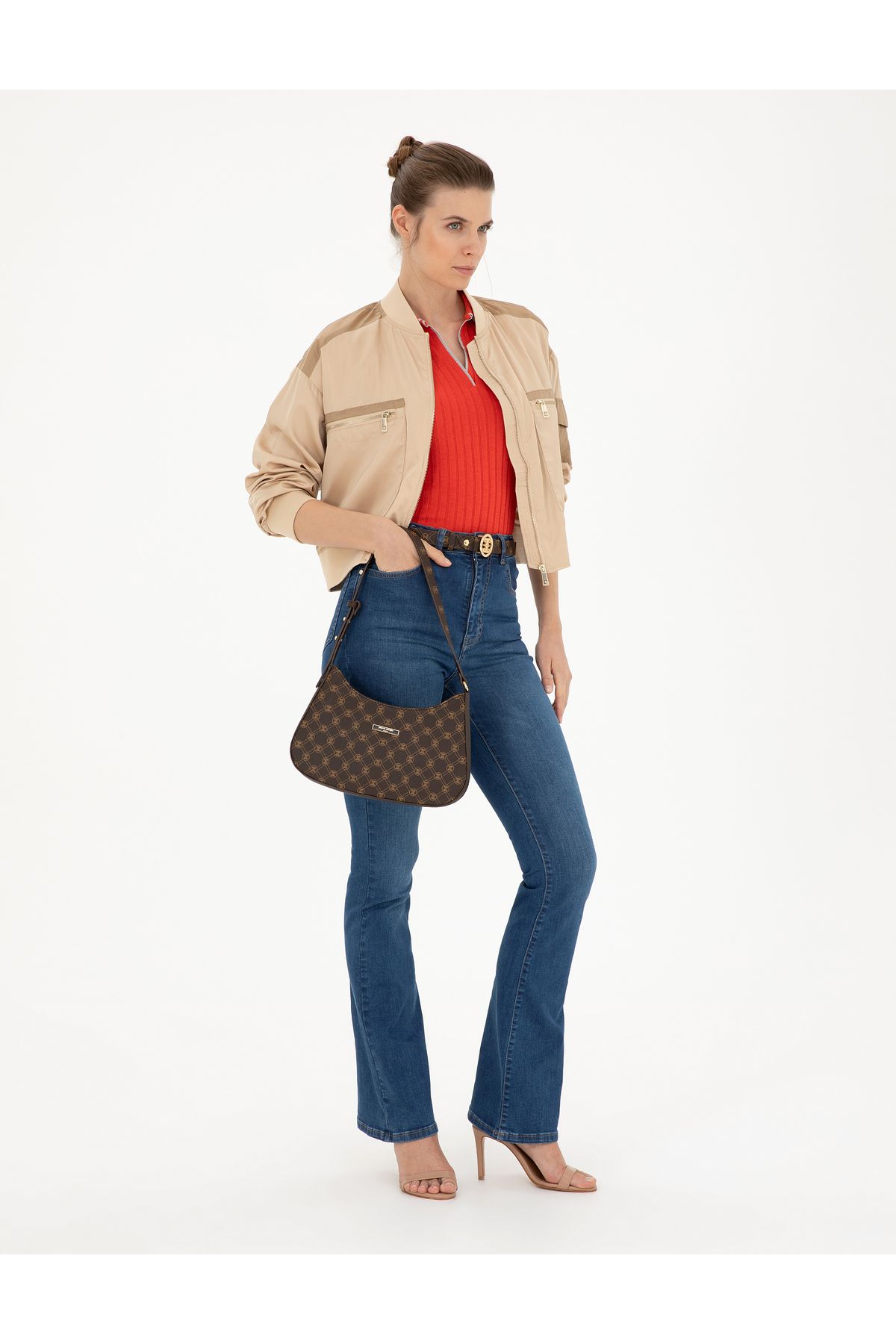 کیف شانه قهوه ای 50288207-VR029 Pierre Cardin