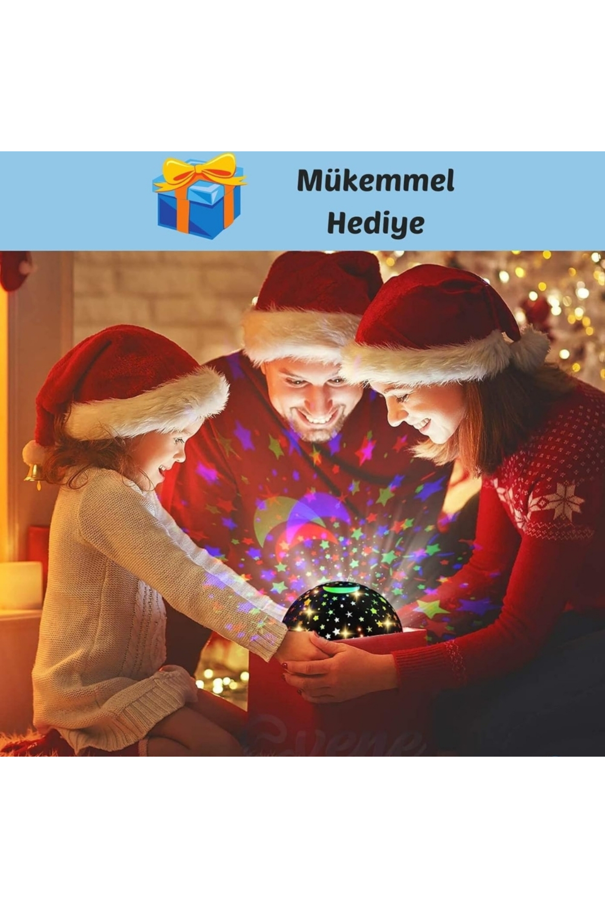 Genel Markalar Dönen Projeksiyon Led Işıklı Ay Yıldızlı Gece Lambası Çocuk,Bebek,Genç Odası ve Hediyelik Çok Amaçlı fotoğrafı 2 (önizleme)