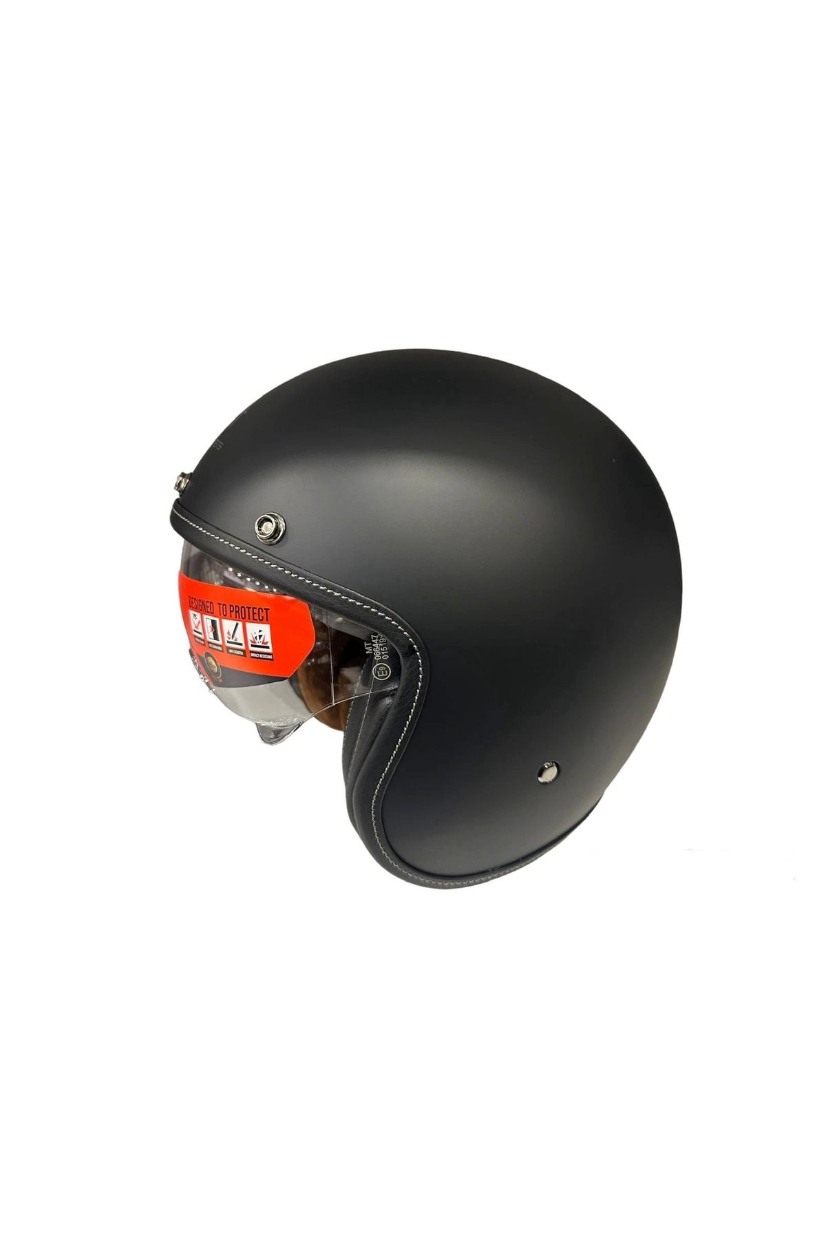 MT Helmets-HELMET MT LEMANS 2 SV MATTE BLACK WITH TRANSPARENT VISOR 3