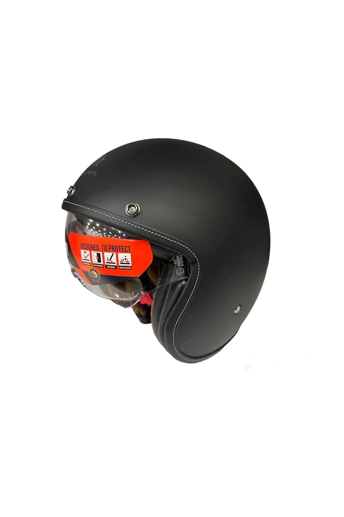 MT Helmets-HELMET MT LEMANS 2 SV MATTE BLACK WITH TRANSPARENT VISOR 1