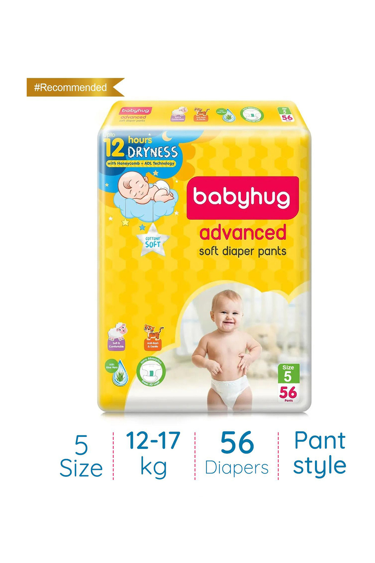 Babyhug Advanced Pant Style Diapers Size 5 - 56 Pieces