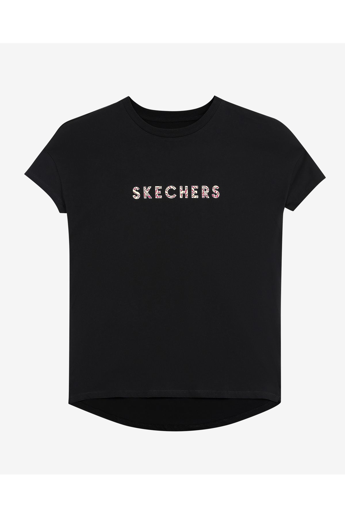 SKECHERS-Black W Graphic Crew Neck Women's T-shirt - S 231299 -001 1